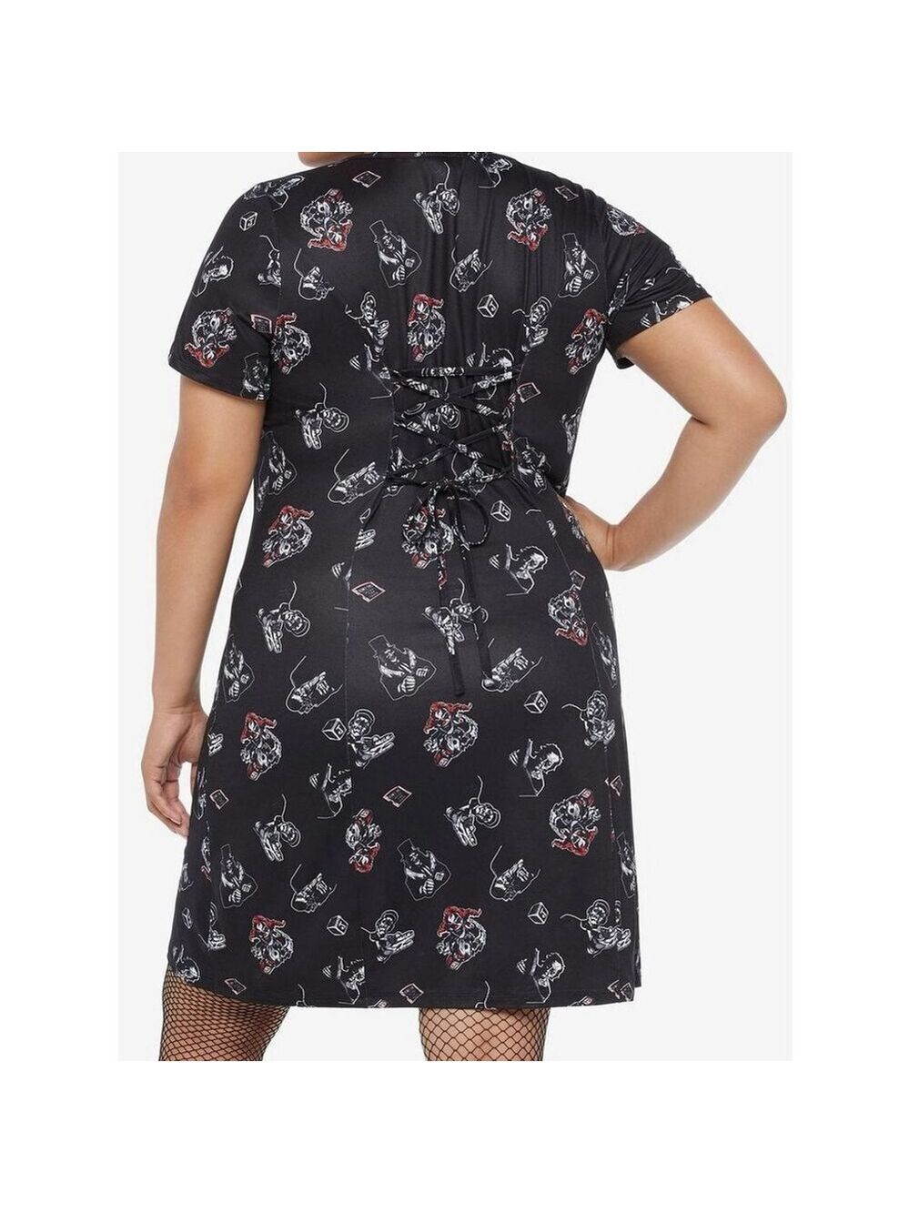 Halloween Horror Nights Characters Lace-Up Bodycon Dress Plus Size 2 - Picture 10 of 10